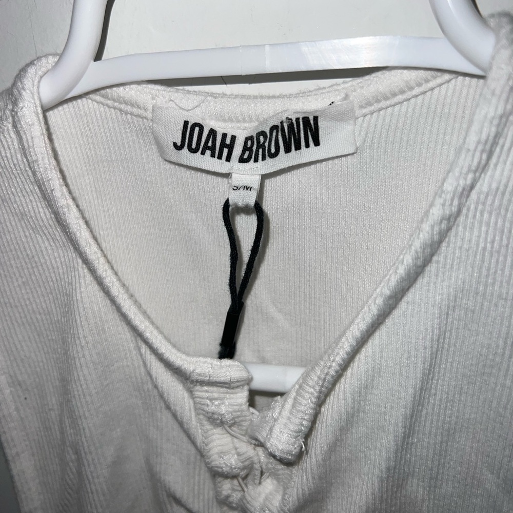 Joah Brown Lace Up Crop Tank small medium - Picture 6 of 14